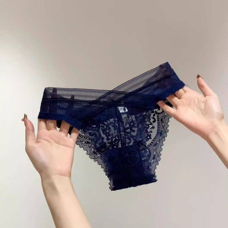 维多利亚性感蕾丝内裤女纯棉档无痕透气薄款夏季新款女士中腰三角