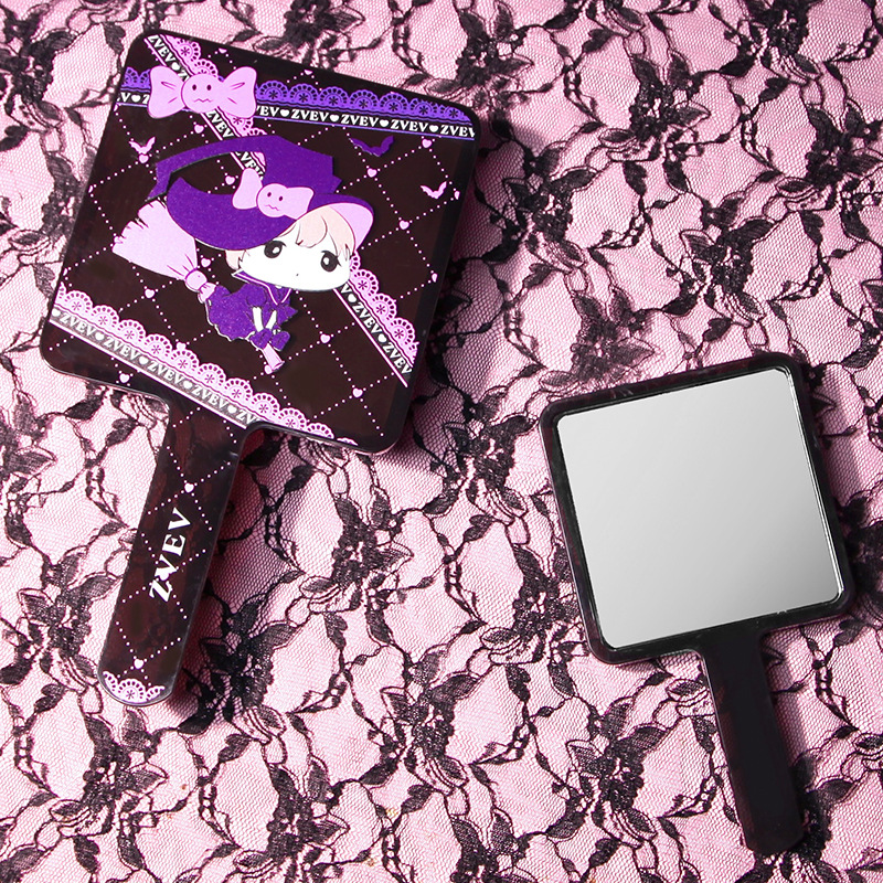 魔镜手柄化妆镜随身携带手持镜高清补妆镜子手持宿舍用便携补光