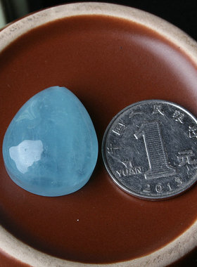 正品水滴男士女生配绳海蓝宝石