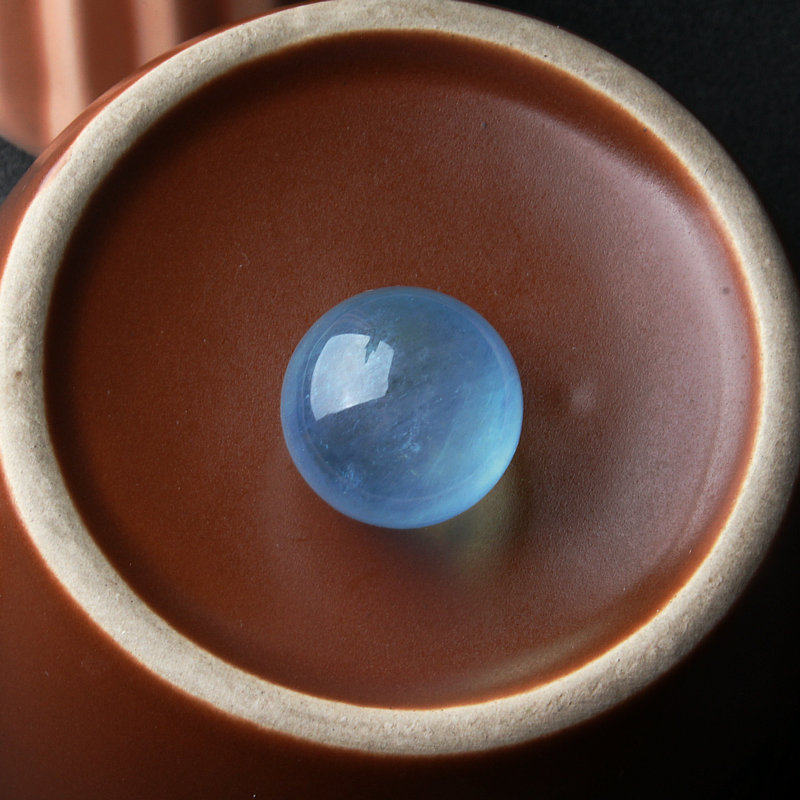 特大号海蓝宝吊坠蓝色珠子冰种