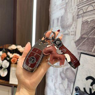 适用于迈巴赫GLS480钥匙套S级GLS450车GLS600高档金属木纹包壳扣