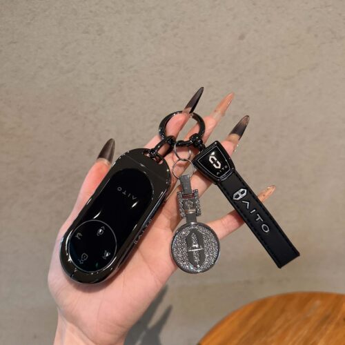 适用问界M9/M8钥匙套新m7增程UItra纯电MAX版金属保护包壳扣