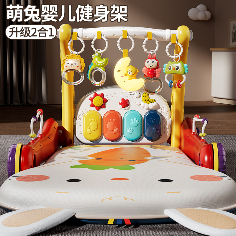 婴儿脚踏钢琴健身架学步车二合一