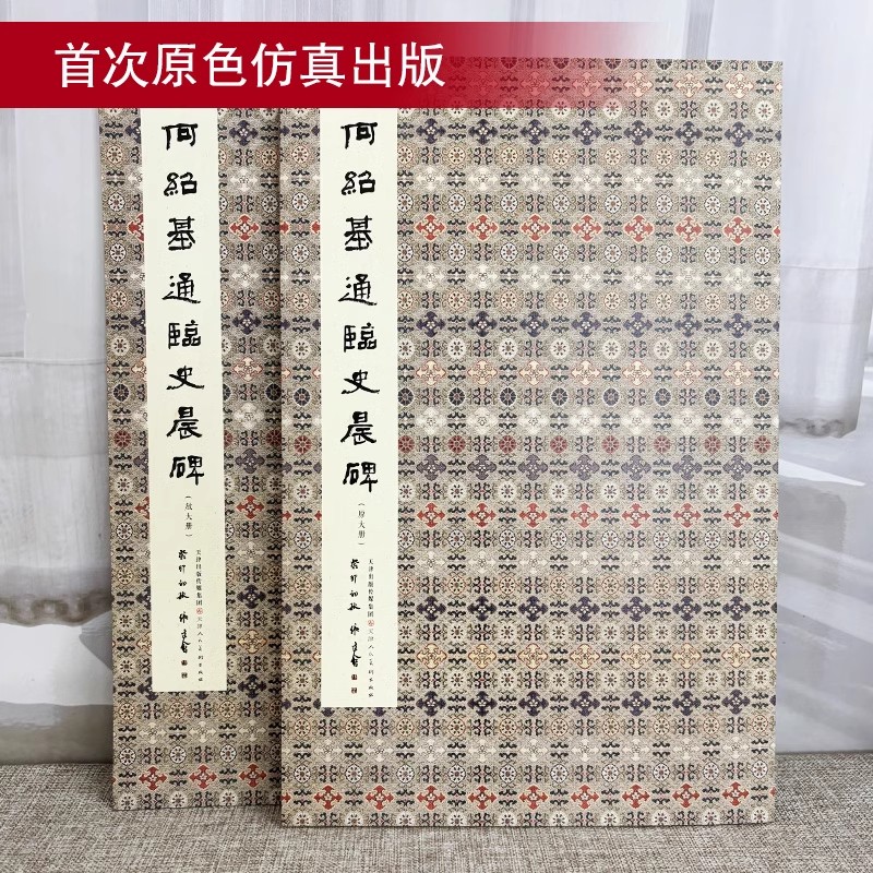 【14年老店】何绍基通临《史晨碑》全2册 原大册92页+节选放大册32页 超清原色仿真碑帖 何绍基书法精品欣赏临摹裸脊锁线天津人民