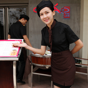 餐饮服务员短袖咖啡厅火锅西工作服