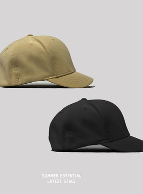 短檐帽子男ins韩版潮后封口黑色棒球帽春季弹性后闭口大码鸭舌帽