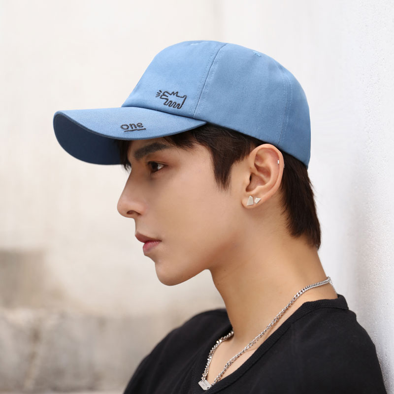 创意显白蓝色潮牌棒球帽大头围
