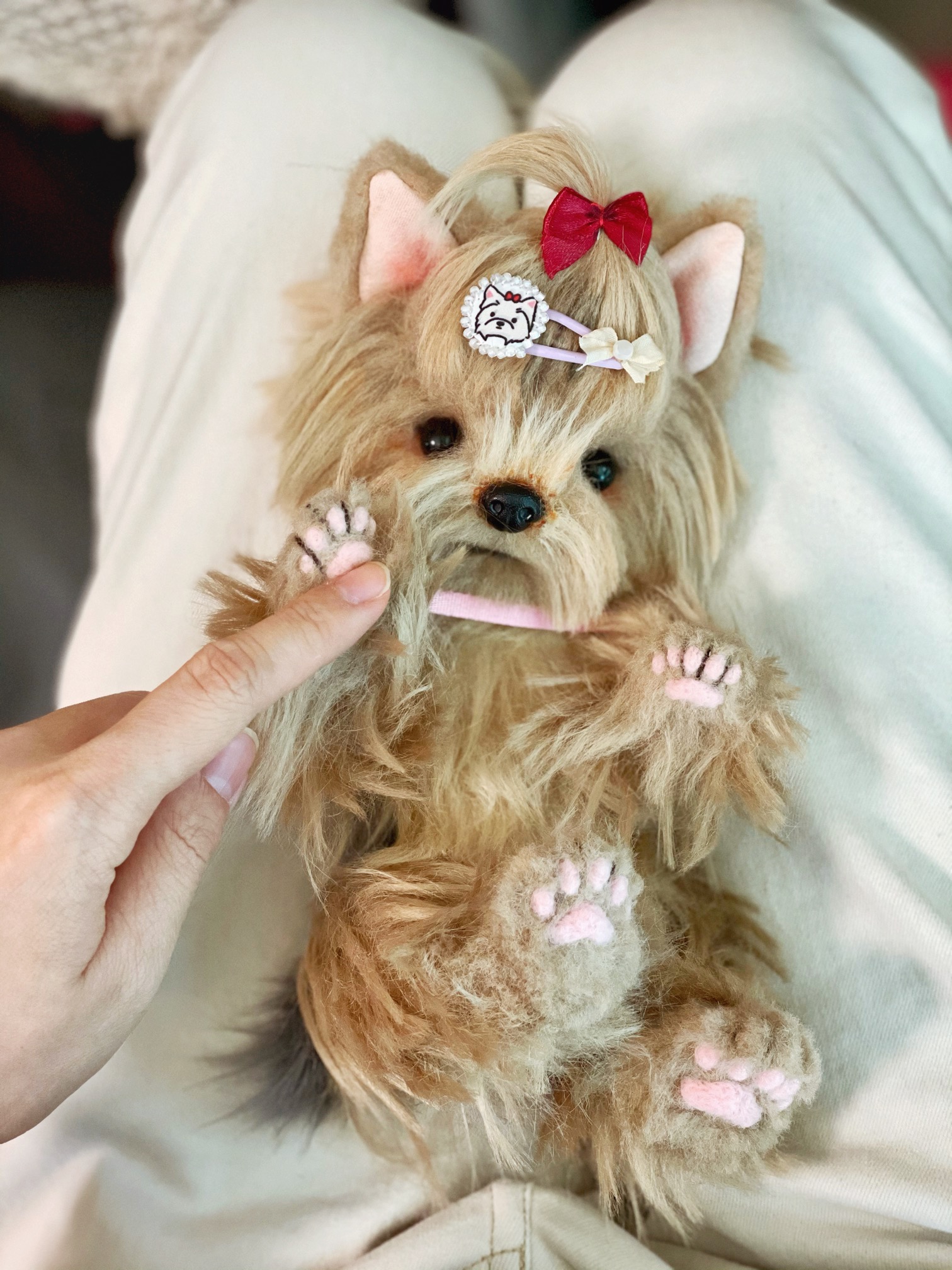 熊蜜柑原创进阶版约克夏狗手工泰迪熊可动玩偶毛绒玩具DIY材料包