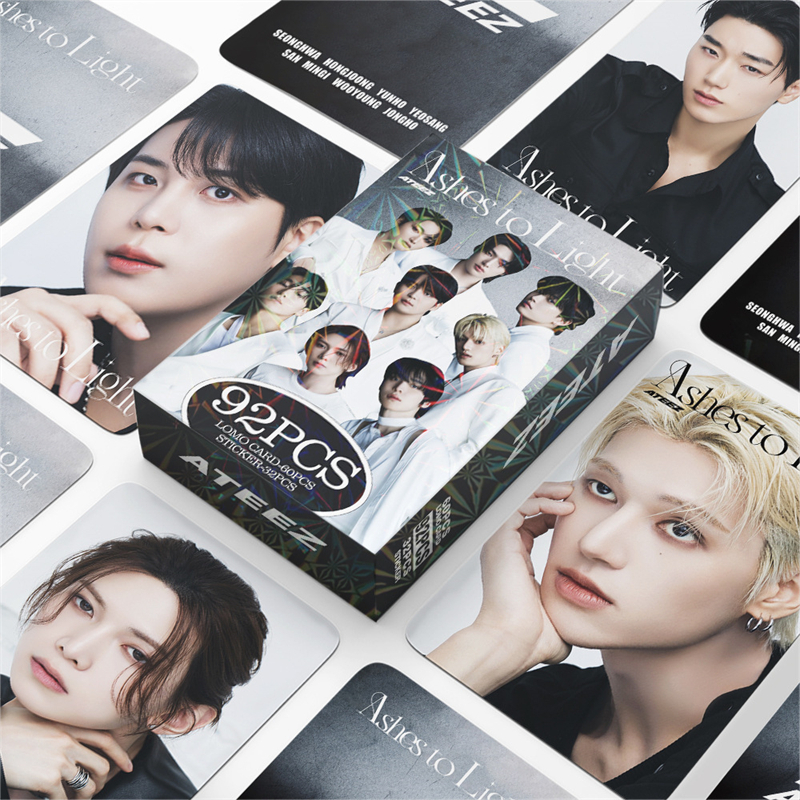 92张ATEEZ小卡贴纸新专Ashes to Light周边自制照片卡拍立得 崔伞