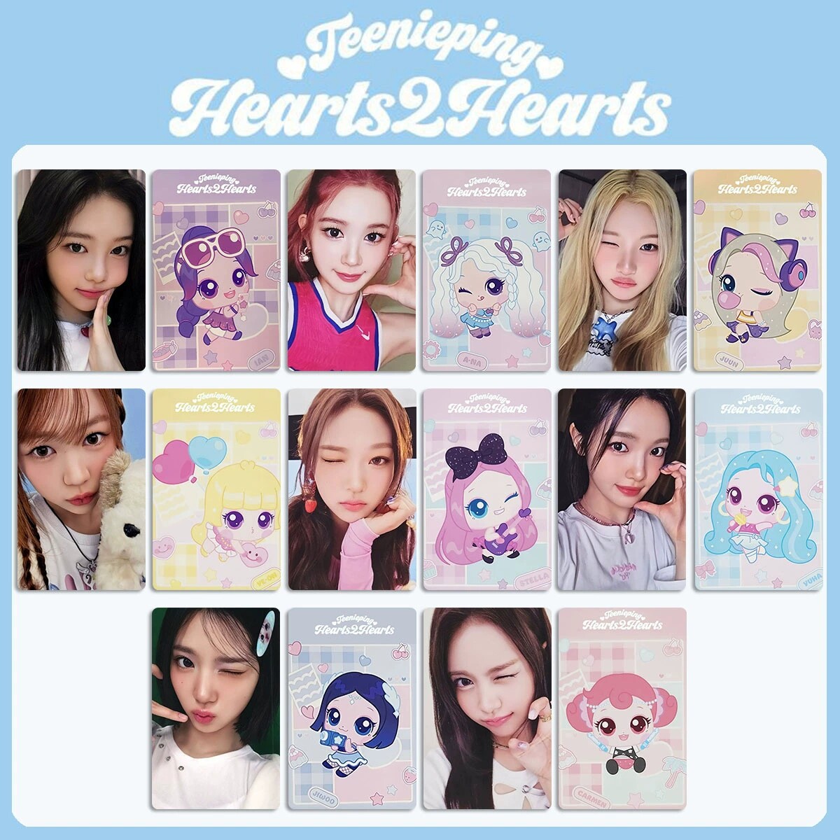 Hearts2Hearts心妹 Teenieping周边小卡官娃H2H特典卡随机卡自印图片