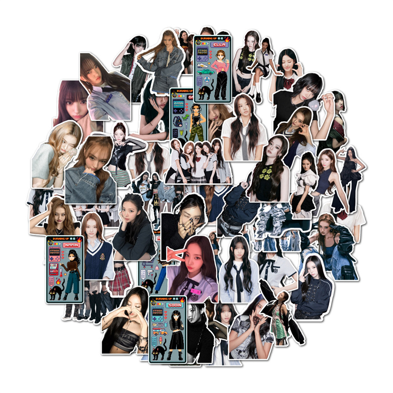 喵MEOVV 55张不干胶贴单曲BURNING UP纸手账素材ANNA GAWON 贴画