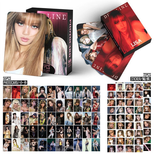 127张粉墨DEADLINE LISA自印3寸双面小卡贴纸高颜卡片LOMO明信片