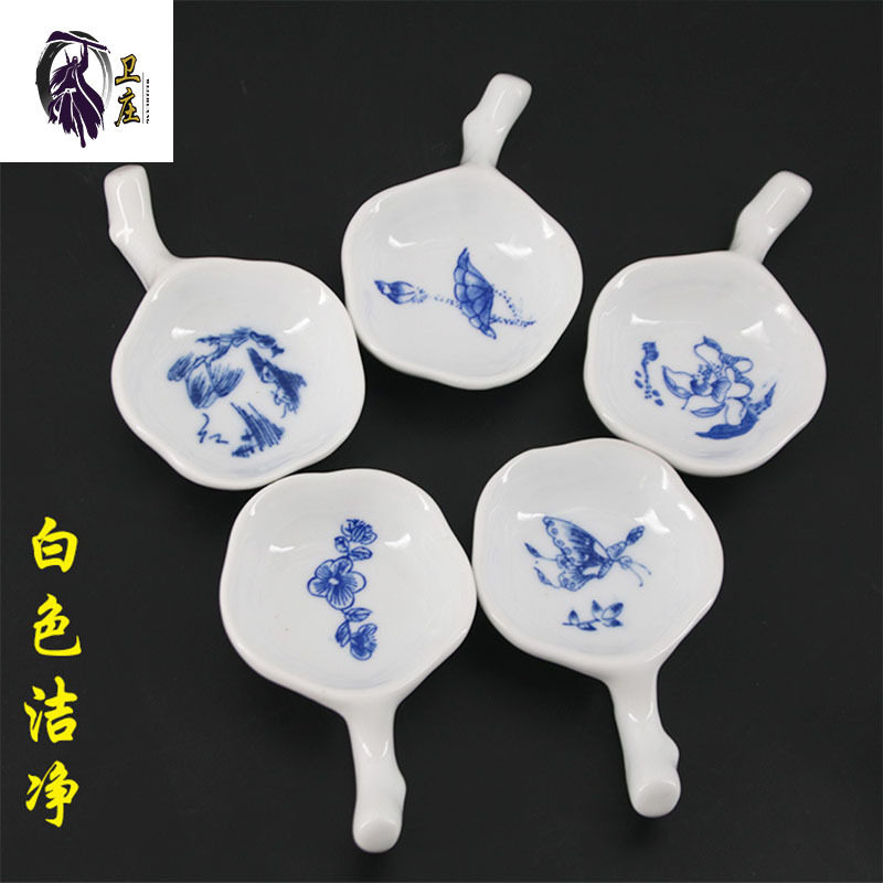 毛笔水碟 陶瓷两用笔洗笔搁 文房四宝墨碟 梅花水碟笔架陶瓷笔山