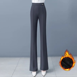 加绒 高腰百搭休闲裤 不加绒 女2025秋冬新款 微喇阔腿裤 17精选正版