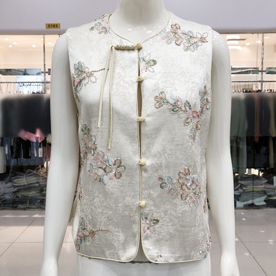 苏丝蔓6153高档重工艺桑蚕丝马甲女2026夏新款真丝缎马夹洋气背心