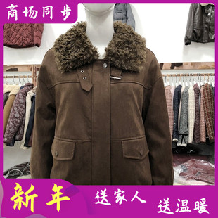 时尚短款鹿皮白鸭绒羽绒服女冬新款韩版羽绒外套 锦绣明月25-A46