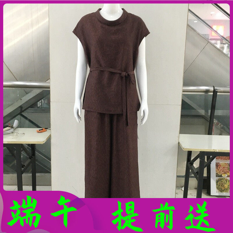 飞子8851 中年莱赛尔短袖套裤女夏季新款韩版洋气妈妈两件套装