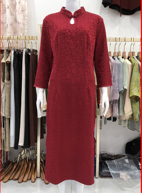 西湖月K86566  高档婚宴旗袍裙喜子裙夏新款气质妈妈敬酒服连衣裙