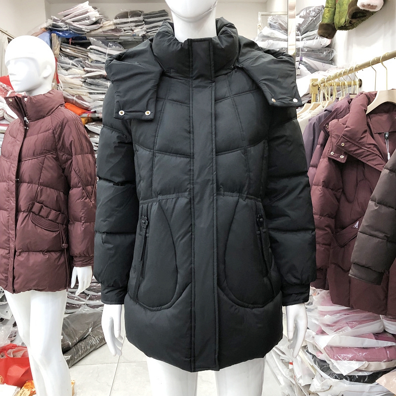 小狐仙25-909  时尚中长连帽棉服女冬季新款韩版妈妈棉衣外套棉袄