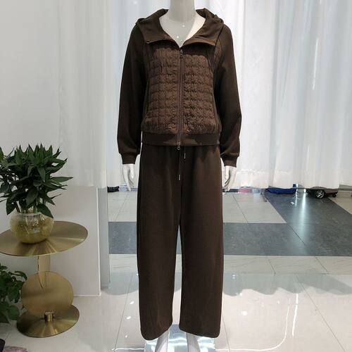 欣伊卡璐6957 时尚连帽套裤女2026秋季新款韩版休闲两件套装减龄