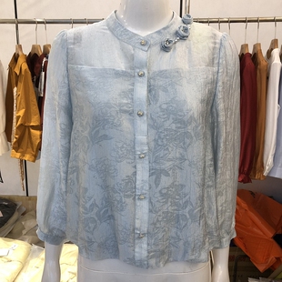 时尚 玫瑰花小衫 女2026春季 正品 洋气雪纺衬衫 836 新款 休闲衬衣 26A