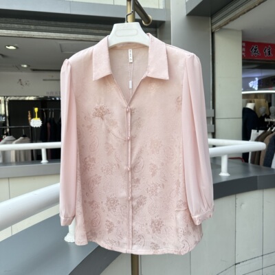 时尚百搭衬衣女2026春夏新款韩版洋气七分袖高级感显瘦小衫 6613