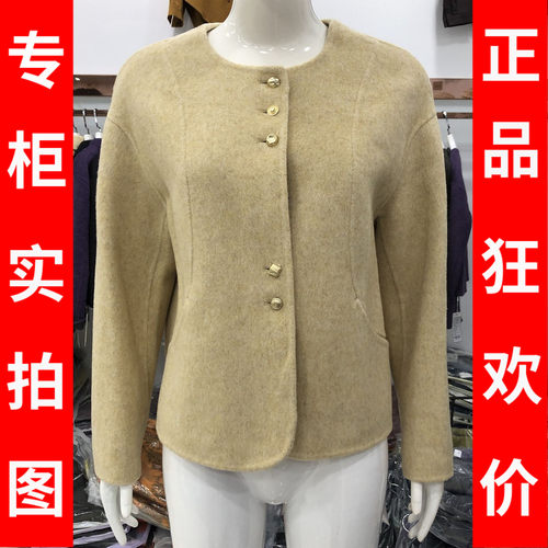 卓尚ZS26N-919 100%超细澳洲羊毛双面短款外套女冬季新款毛呢上衣