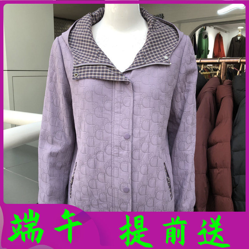 韵思玉袅2026-0109 中年连帽风衣外套女春季新款韩版妈妈夹克上衣