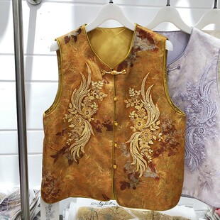 国风新中式盘扣马甲女坎肩2026春季新款洋气妈妈马夹高级感背心