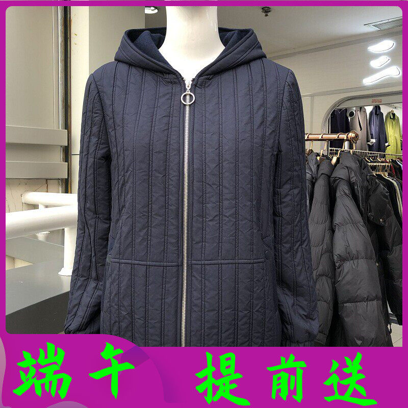 苏拉达唯825-151 中老年人加绒加厚外套女春季新款妈妈连帽夹克