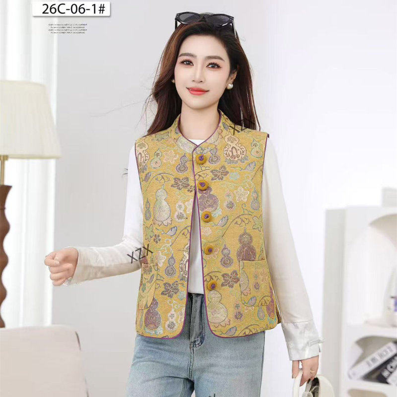 湘之秀26C-06 实体国风马甲女潮2026春季新款洋气妈妈新中式坎肩