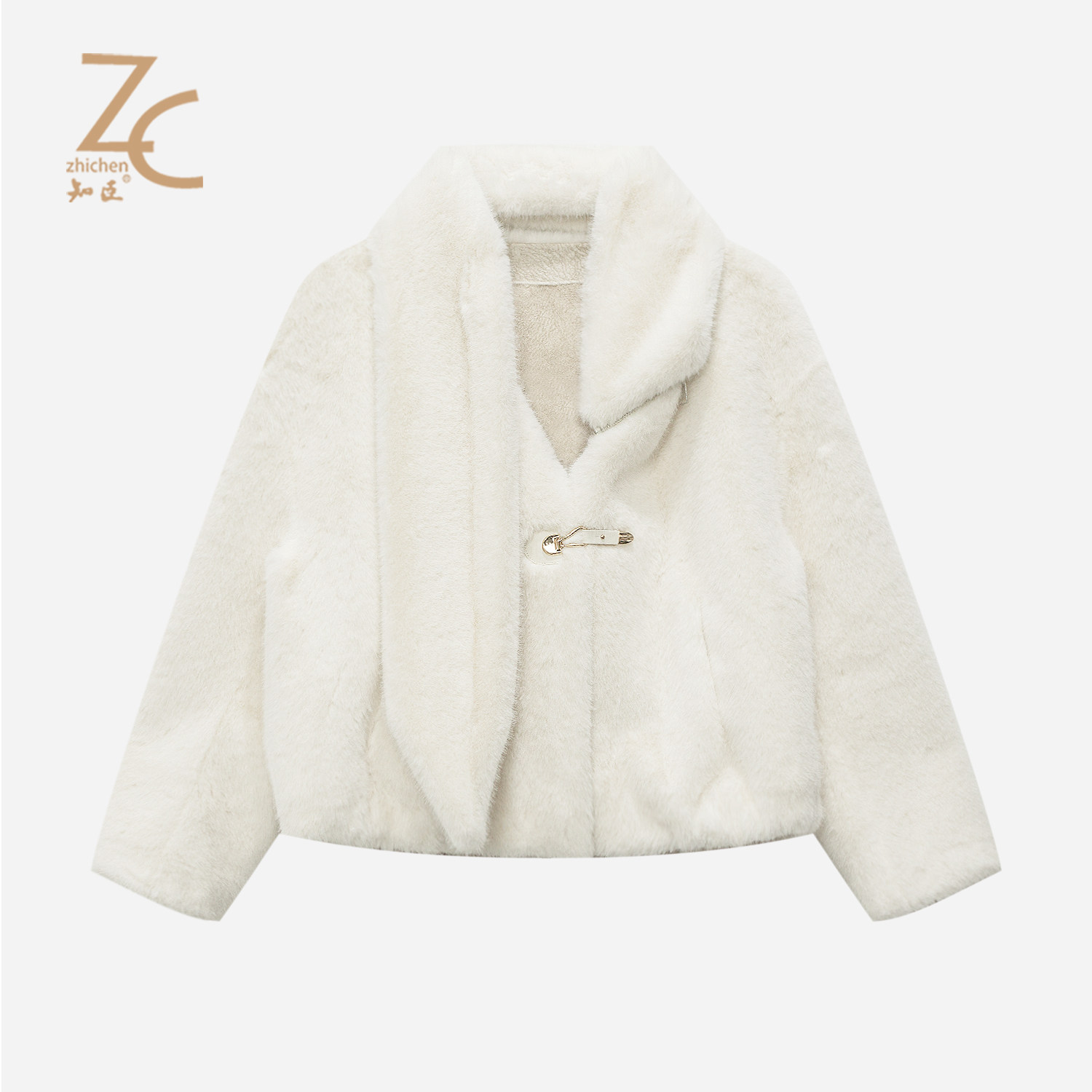 千金感设计感毛绒短外套女