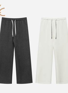 女神裤2.0版【糯糯肌理】两色休闲加绒窄直筒松紧腰女  T25864097