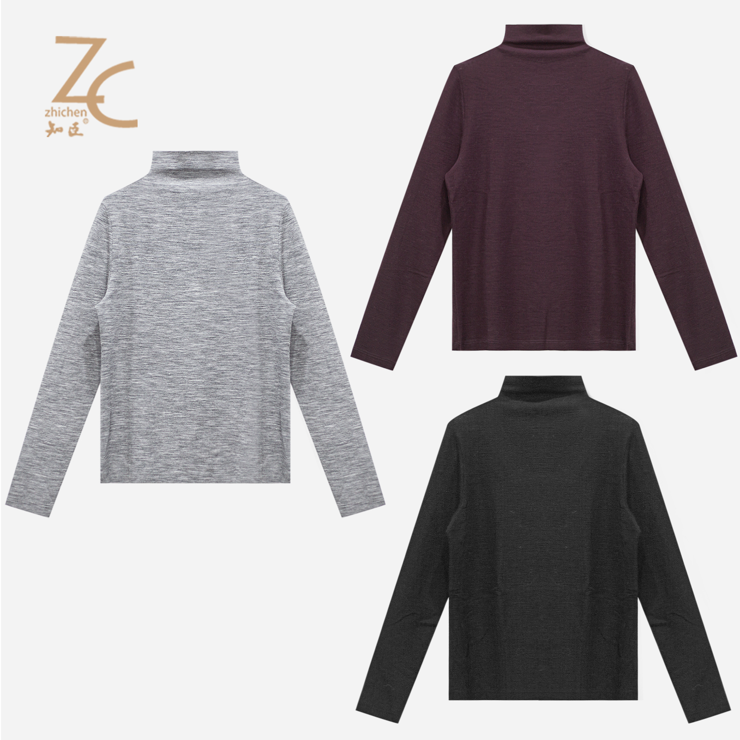 多色亲肤御寒高领羊毛打底衫