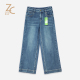 T25863021 女 知臣早秋新品 微弹高腰直筒牛仔休闲长裤