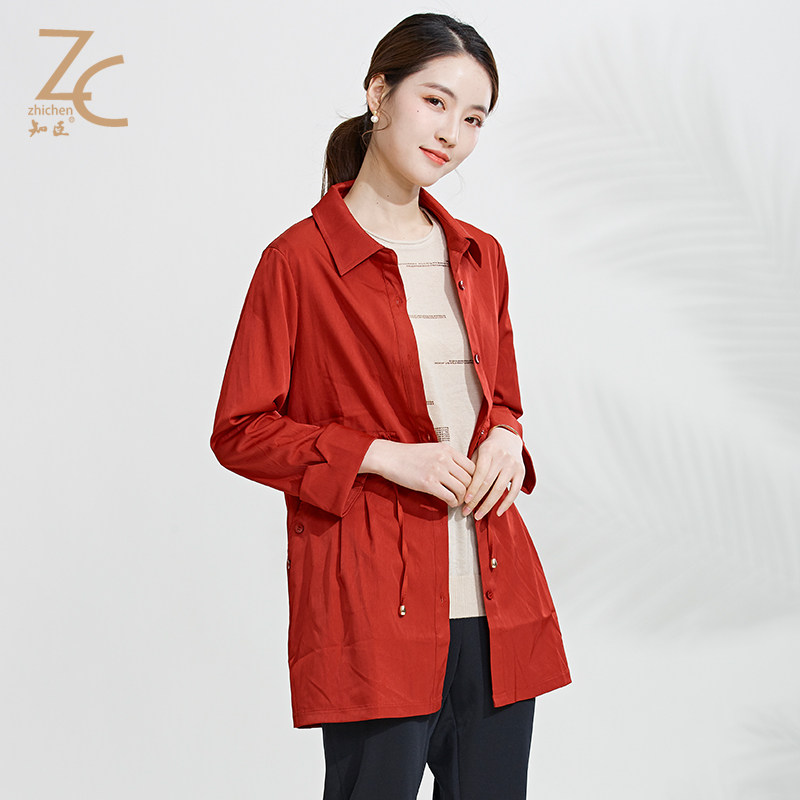 知臣春季新品 单层七分袖风衣 82211115