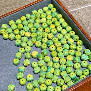 DIY潮玩菱镁矿菜籽黄雕刻百香籽老型单珠手工编绳文玩佛珠配饰