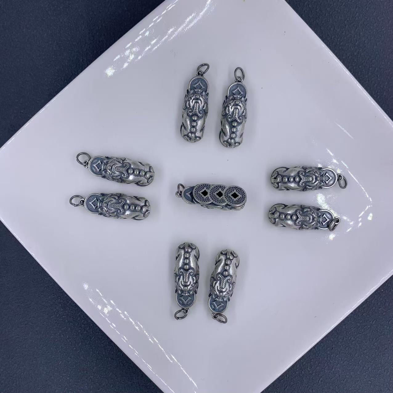 DIY精工三七银貔貅手工编绳文玩隔珠手串手链银配饰,饰品/流行首饰/时尚饰品新,银饰吊坠,淘宝优惠券,粉丝福利购,淘宝优惠卷