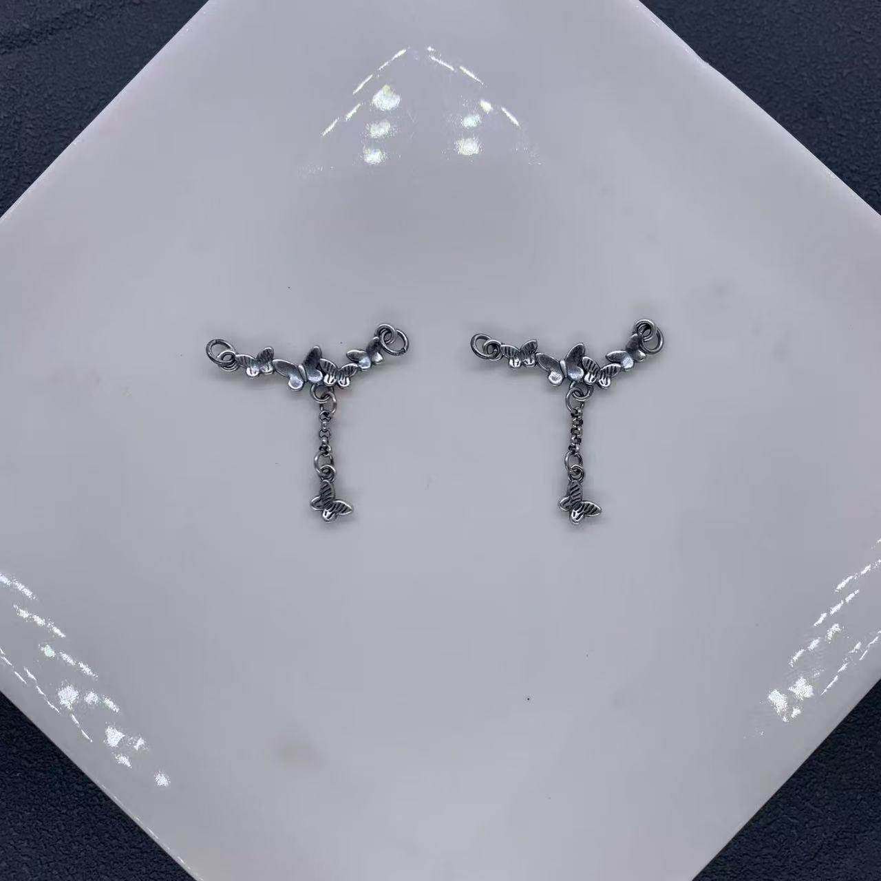 精工三七银蝴蝶流苏吊坠 手牌配饰diy手绳手链项链银配件,饰品/流行首饰/时尚饰品新,银饰吊坠,淘宝优惠券,粉丝福利购,淘宝优惠卷