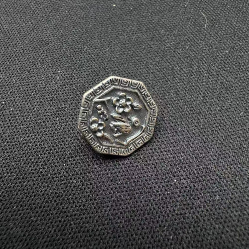 DIY精工三七老银小鸟压筋扣头隔珠手工编绳文玩佛珠手串项链配饰