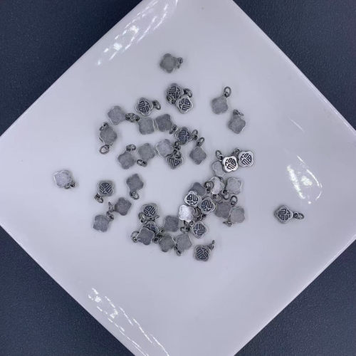 DIY精工三七老银福字吊坠配件手工编绳文玩佛珠手串项链串珠配饰