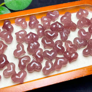 DIY天然草莓晶屁桃手工编绳孔配件手串项链