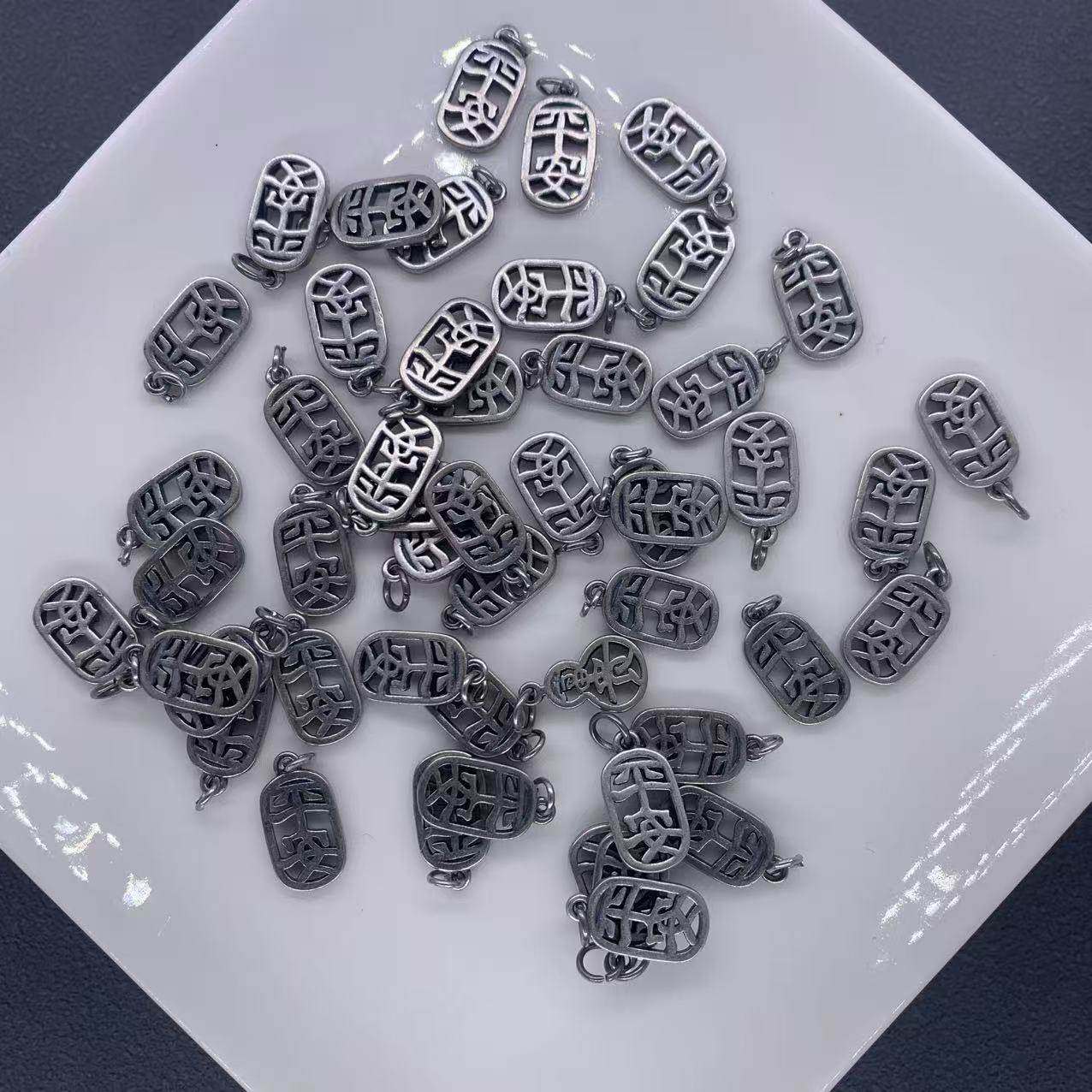 精工三七银镂空平安小吊坠手镯配件手工DIY文玩时尚配饰佛珠串珠,饰品/流行首饰/时尚饰品新,银饰吊坠,淘宝优惠券,粉丝福利购,淘宝优惠卷