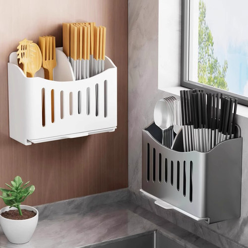 不锈钢厨房筷子筒刀架刀具收纳盒