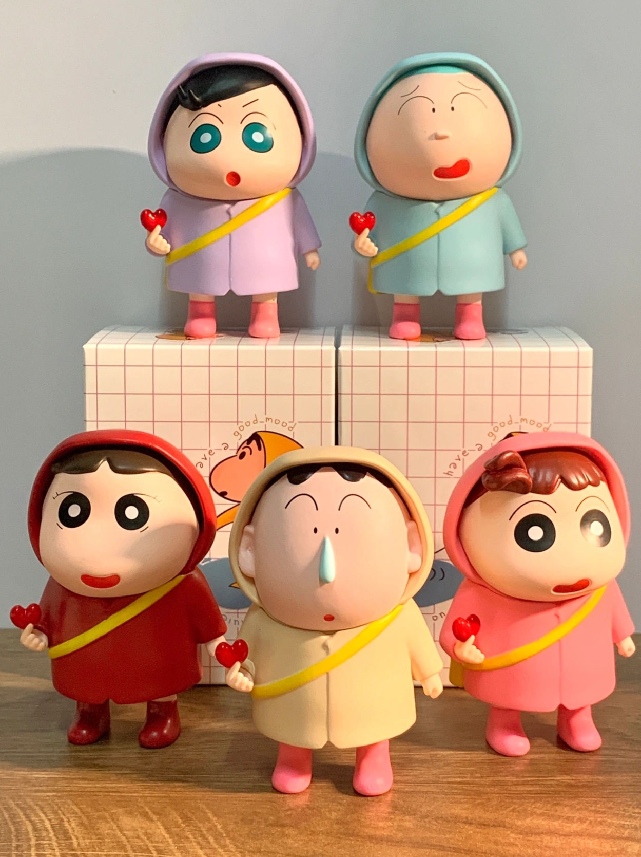 蜡笔小新 春日部防卫队 小葵 阿呆 风间 网红手办潮玩生日礼物