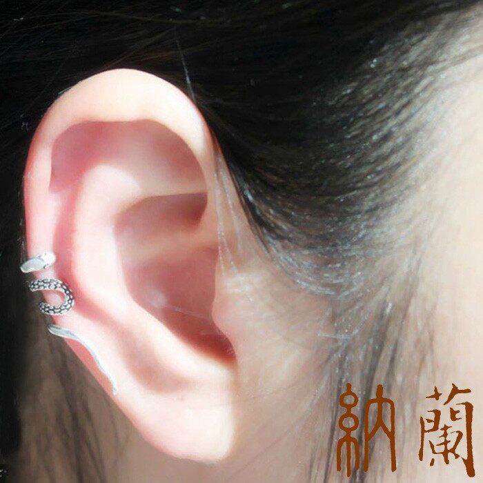耳骨夹蛇形个性男女通用925银