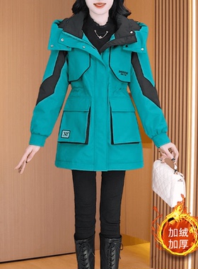 2025新款时尚大气减龄休闲收腰显瘦韩版风衣洋气加棉外套28583