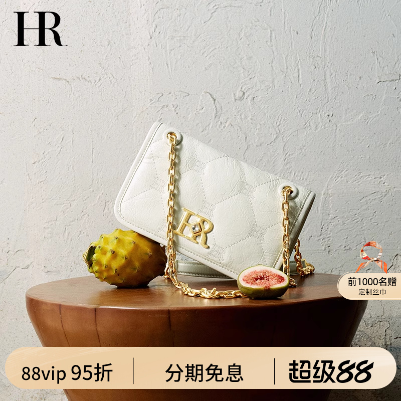 HR赫莲娜新款油蜡牛皮链条小包