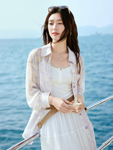 Xishijie Hong Kong-style Retro Lightweight Chiffon Shirt for Women, 2026 Summer New Arrival, Loose-Fitting, Elegant Long-Sleeved Sun-Protective Shirt