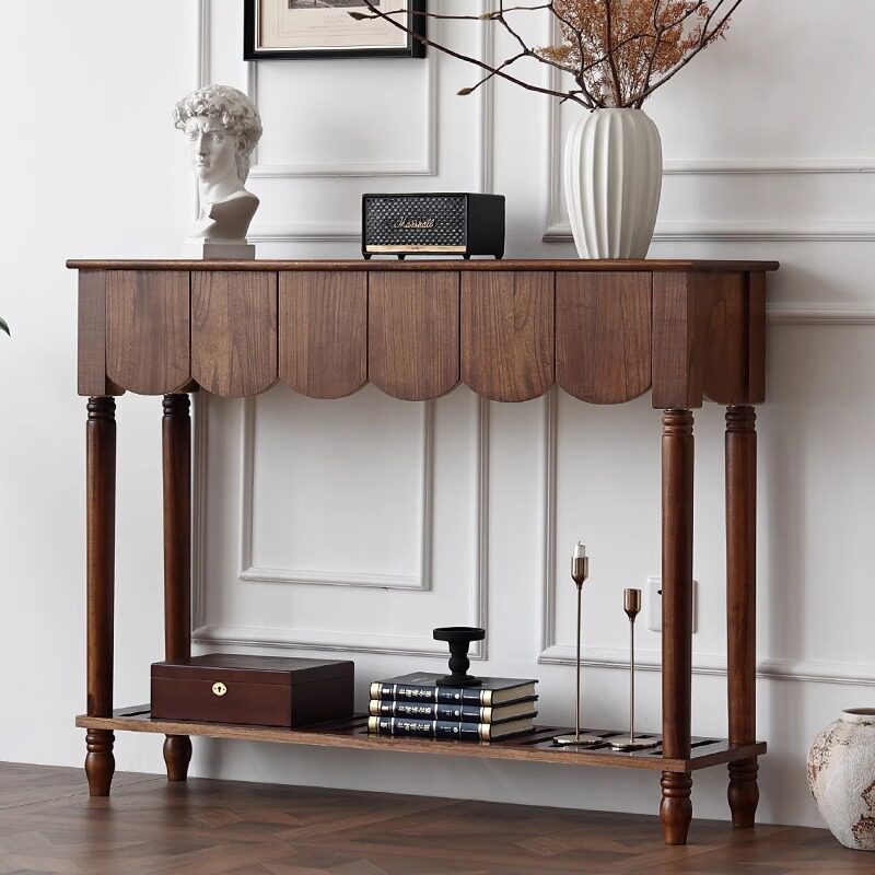 美式复古实木玄关台入户玄关台